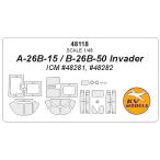 KV модель 48118 1/48 A-26B-15 / B-26K / A-26В / B-26B-50 in беж da-(ICM #48279, #48281, #48282, #48285) + колесо Canopy маскировка сиденье 