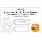 KV модель 48122-1 1/48 Lockheed F-22 / F-22Alapta-(ita rely #850, #2822 / Revell #04559) - ( внутри вне двусторонний ) + колесо Canopy маскировка сиденье 
