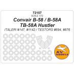 KV модель 72157 1/72 конвейер B-58 / B-58A / TB-58A Hustler (ita rely /TESTORS) + колесо Canopy маскировка сиденье 
