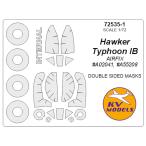 KVモデル 72589-1 1/72 ホーカー タイフーン IB / Mk.IB (エアフィックス #A02041, #A02041A, #A55208) - (内外両面) + ホイール キャノピーマスキングシート