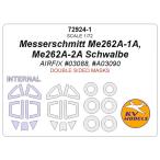 KV модель 72924-1 1/72 Messerschmitt Me262A-1A, Me262A-2Ashuwarube( воздушный фиксирующие детали ) - ( внутри вне двусторонний ) + колесо Canopy маскировка сиденье 