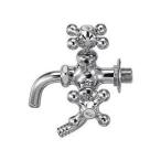 単水栓 二口 2口 蛇口 カラー万能ホーム双口水栓（クロム） 水栓金具