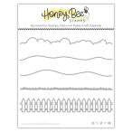 【Honey Bee　stamps ハニービースタンプ】ダイカット　Horizon Slimline Borders | Honey Cuts　ハニーカット　ボーダー　雲　柵　芝生　丘　原っぱ　フェンス