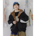 ブルゾン ScoLar スカラー 153647 キノコ×レオパード柄リバーシブルブルゾン アウター 羽織り カジュアル ガーリー レトロ ロック 原宿系 個性的 ポイント