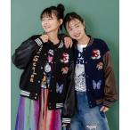 ジャンパー ScoLar スカラー 153686 メルトン×合皮 異素材切替スタジャン アウター カジュアル レトロ ストリート トレンド 原宿系 個性的 ポイント