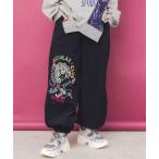 パンツ 新作 ScoLar スカラー 153718 ポップ柄裏フリースあったかナイロンパンツ ボトムス カジュアル レトロ 原宿系 個性的 ポイント