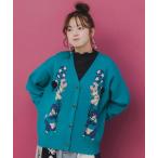 カーディガン 新作 ScoLar スカラー 153727 風船ネコちゃんジャガードニットカーディガン 羽織り カジュアル レトロ 猫 原宿系 個性的 ポイント