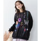 チュニック 新作 ScoLar スカラー 153764 スカラーガーランド柄裏毛チュニック カジュアル ガーリー レトロ 原宿系 個性的 ポイント