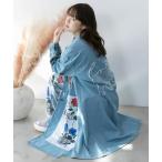  пальто новый продукт ScoLar скалярный 161608 выше like× вышивка Denim ortsu il длинное пальто перо ткань внешний casual ga- Lee retro .. серия шт .. отметка 