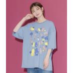 Tシャツ ScoLar Parity スカラー パリティ 341117 ドリフなカラフルクマとうさぎのプリントTシャツ カジュアル 原宿系 個性的 ユニセックス