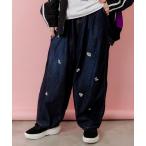 パンツ SALE ScoLar Parity スカラー パリティ 353108 パリティーのネコ目玉焼き刺繍パンツ ボトムス 原宿系 個性的 ユニセックス ポイント