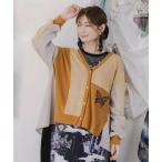 カーディガン SALE is ScoLar イズ スカラー 553227 蝶々の異素材切替カーディガン トップス 羽織り シック フェミニン ガーリー 原宿系 個性的 ポイント