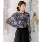 ショッピング09-10 Tシャツ is ScoLar イズ スカラー 553232 アート花柄チュールロンT インナー シック フェミニン ガーリー 原宿系 個性的 ポイント