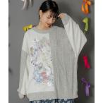 ショッピングIS トップス 新作 is ScoLar イズ スカラー 553288 童話風プリント異素材切替プルオーバー シック フェミニン ガーリー 原宿系 個性的 ポイント