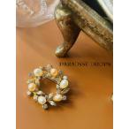 Yahoo! Yahoo!ショッピング(ヤフー ショッピング)パール　サークルブローチ　コサージュ　花　花環　葉　フォーマル　花輪　フェミニン イベント