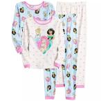 ディズニー プリンセス パジャマ 2着 4点セット 長袖 長ズボン アリエル 子供用 キャラクター 寝巻き 90 100 110 120 130 140