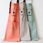 ショッピング親子 ペアルック エプロン コットン くま 大人 男性 女性 エプロン ガーデニング 親子お揃い 親子ペアルック おしゃれ かわいい フリーサイズ