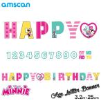 誕生日 ガーランド ディズニー ミニーマウス レターバナー HAPPY BIRTHDAY 装飾 年齢 アムスキャン amscan