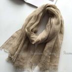 麻のストール大判サイズ大人ショール春夏日焼け対策紫外線対策ベージュpari...