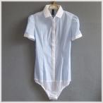 クロッチ付シャツ/半袖白襟ボディシ...