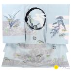 男の子 産着 お宮参り うさぎ 水色 �