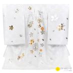 男の子産着 正絹 レンタルお宮参り白 毬 金刺繍 桜 M197 往復送料無料