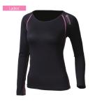 ショッピングアウトラスト おたふく手袋 BODY TOUGHNESS アウトラスト ロングスリーブ クルーネックシャツ レディース[ブラック×ピンク/Sサイズ]  JW-539BPS