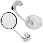 EnergyPrice(エナジープライス) バイク ミラー バレンメッキ丸型ミラー 10mm 左右共通 メッキ