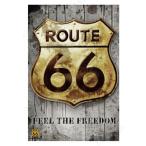 ROUTE 66 - golden sign ポスター ポストカード インテリア用品