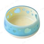 【取寄品】 ペッツルート おいしく見えるワン食器 S ハート 青 犬用品 餌やり 水やり用品 半透明 すべりにくい
