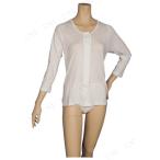 【取寄品】 「あしたも元気」 U前開き肌着 女性用7分袖 7分袖Mサイズ 介護 福祉用品 衣類(肌着 ねまき 靴下 サポーター) 介護臭消臭加工 柔らかな風合い