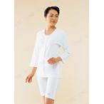 【取寄品】 婦人用前開き 7分袖 7分袖Sサイズ 肌着 介護 福祉用品 衣類(肌着 ねまき 靴下 サポーター) 吸汗性 保温性 マジック式
