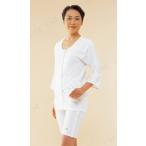 【取寄品】 婦人用前開き 両肩腕開き 7分袖 7分袖Mサイズ 肌着 介護 福祉用品 衣類(肌着 ねまき 靴下 サポーター) M、L 女性 吸汗性 保温性 マジック式