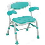 【取寄品】 折りたたみシャワーチェアー 薬湯DX 介護 福祉用品 入浴用品 背もたれ高さ調節 シャワーヘッド受け付き ソフト座面