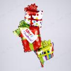 2枚セット バルーンディスプレイ 3連プレゼントボックス 友愛玩具 クリスマス装飾品 雑貨 エアバルーン 空気風船 ストロー付き 室内専用