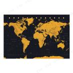 【取寄品】 World Map Gold World Map ポスター 世界地図 インテリア用品 ポストカード ゴールド インテリア装飾