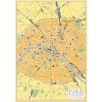 Paris Map B ポスター インテリア用品 ポストカード