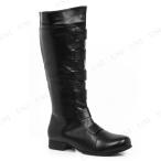 コスプレ 仮装 ヒーローブーツ ブラック メンズS 26~27cm Ellie Shoes コスプレ小物 靴 男性用S(USサイズ8/9) ロングブーツ 後ろファスナー開き