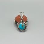 キングマンターコイズペンダント　インディアンジュエリー/ネイティブアメリカン/ナバホ族/シルバーアクセサリー
