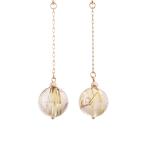 ゴールドルチルクォーツピアス