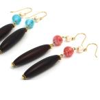 インカローズ・パールウッドピアス