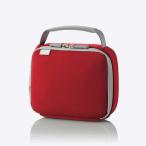 エレコム ガジェットケース マウスケース アダプタケース 取っ手付き 撥水 ネームタグ カラビナ付属 ランドセル装着 レッド