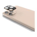 iPhone 11 Pro/11 Pro Max/カメラレンズ用/ガラス保護カバー/アルミフレーム付/ゴールド×ブラック