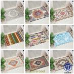 玄関マット おしゃれ レトロ 北欧 ラグマット 洗える ラグ カーペット アクセントマット 滑り止め付き 丸洗い 抗菌防臭 エントランスマット 家庭用 泥落とし