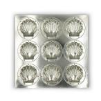 ショッピングホタテ シルバー天板 ホタテ型 9P シリコン付 1個入 松永製作所 マドレーヌ金型 シェル金型 業務用 家庭用 焼菓子型 剥離性 日本製 KMP088-1