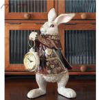 ショッピングアリス 不思議の国のアリス ラビットクロック 懐中時計 トランプラビット トランペットウサギ アンティーク調 置き時計