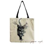 トートバッグ黒猫子猫猫エコバッグ水...