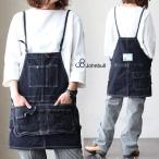 ショート丈 デニム サロペットスカート カジュアルデニムサロペット エプロン風ポケット 日本製 レディース  Johnbull パティ