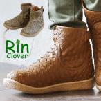 Rin Clover メッシュブーツ ショートブーツ バックストラップ 合成皮革 ラウンドトゥ レディース 秋 冬 ブラック キャメル