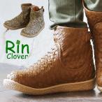 ブーツ メッシュ メッシュブーツ ショートブーツ バックストラップ 合皮 PUレザー クッションインソール Rin Clover